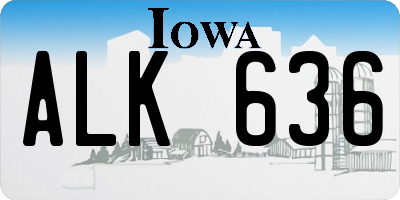 IA license plate ALK636