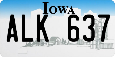 IA license plate ALK637