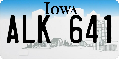 IA license plate ALK641