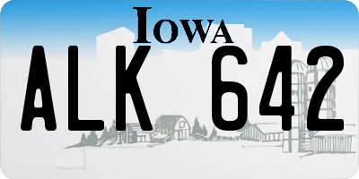 IA license plate ALK642