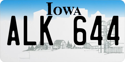 IA license plate ALK644