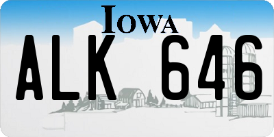 IA license plate ALK646