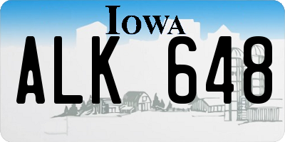 IA license plate ALK648