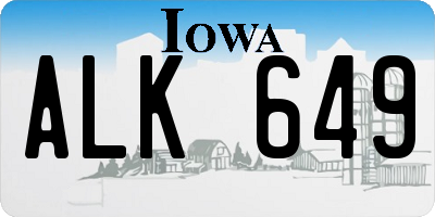 IA license plate ALK649