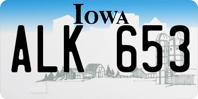 IA license plate ALK653