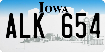 IA license plate ALK654