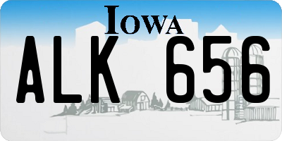 IA license plate ALK656