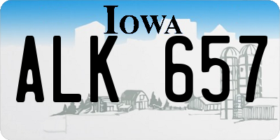 IA license plate ALK657