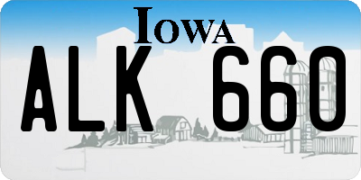 IA license plate ALK660