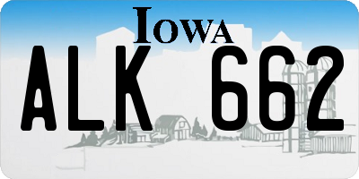 IA license plate ALK662