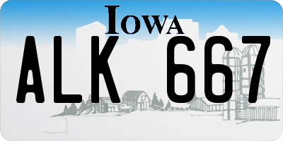 IA license plate ALK667