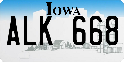 IA license plate ALK668