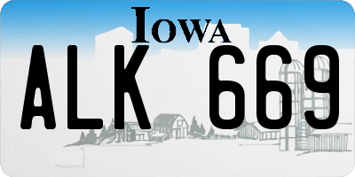 IA license plate ALK669