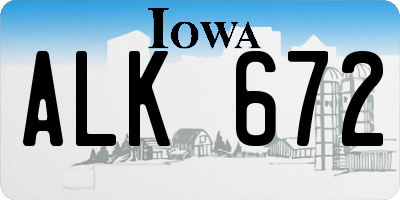 IA license plate ALK672