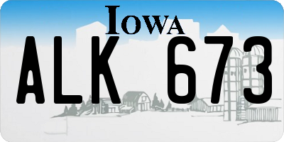 IA license plate ALK673