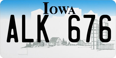 IA license plate ALK676