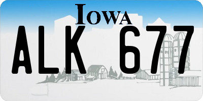 IA license plate ALK677