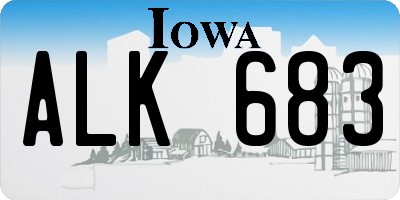 IA license plate ALK683