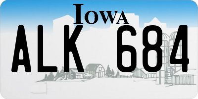 IA license plate ALK684