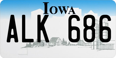 IA license plate ALK686