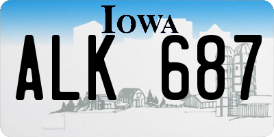 IA license plate ALK687