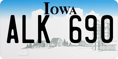 IA license plate ALK690