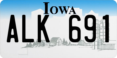 IA license plate ALK691
