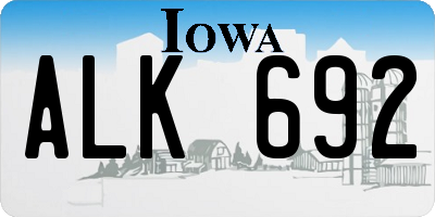 IA license plate ALK692