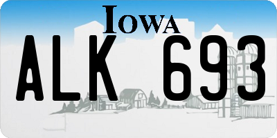IA license plate ALK693