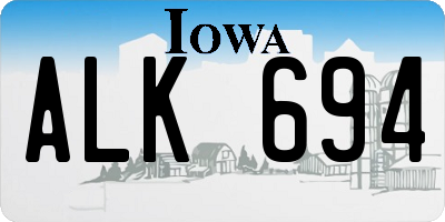 IA license plate ALK694
