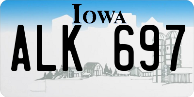 IA license plate ALK697