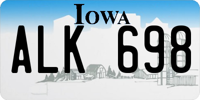 IA license plate ALK698