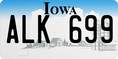 IA license plate ALK699