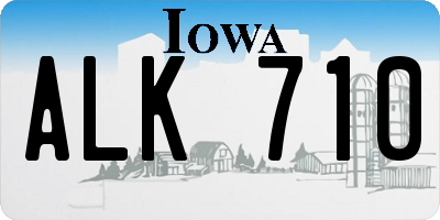IA license plate ALK710