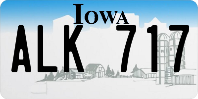IA license plate ALK717