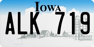 IA license plate ALK719