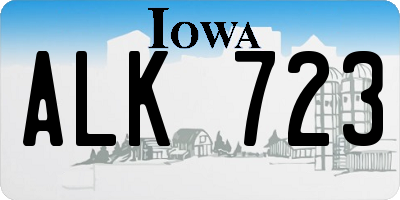 IA license plate ALK723