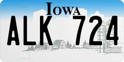 IA license plate ALK724