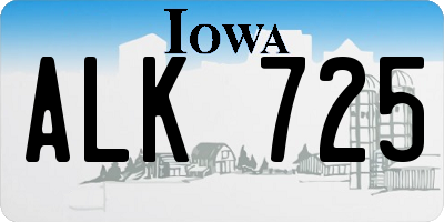 IA license plate ALK725
