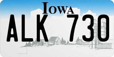 IA license plate ALK730