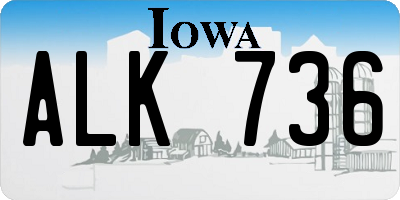 IA license plate ALK736