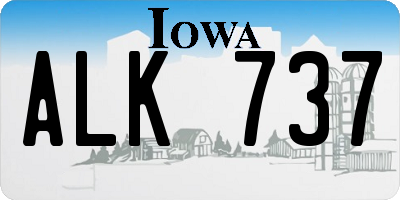 IA license plate ALK737