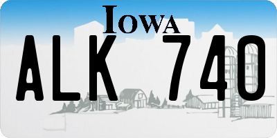 IA license plate ALK740