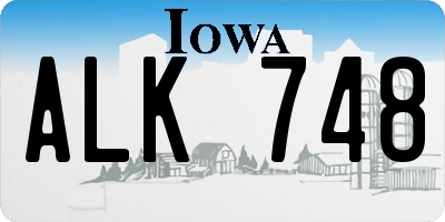 IA license plate ALK748