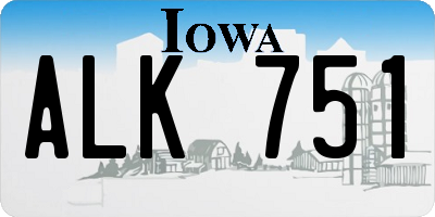 IA license plate ALK751