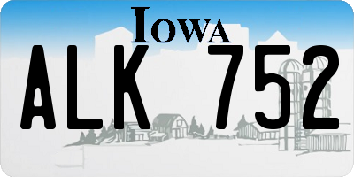 IA license plate ALK752