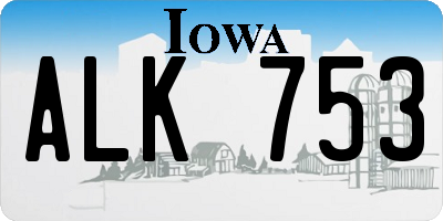 IA license plate ALK753