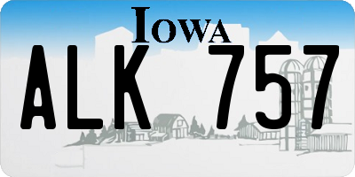 IA license plate ALK757