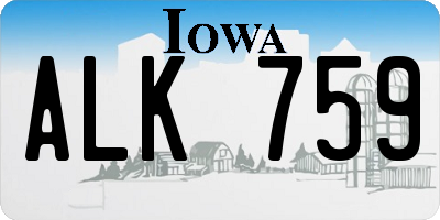 IA license plate ALK759
