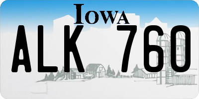 IA license plate ALK760